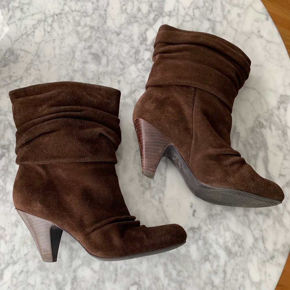 7.5 Jessica Simpson Heeled Leather Boots